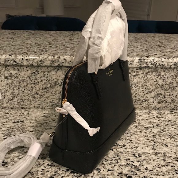 ✨SOLD✨SALE✨♠️Kate Spade NWT Black Leather Dome Bag - Picture 3 of 8